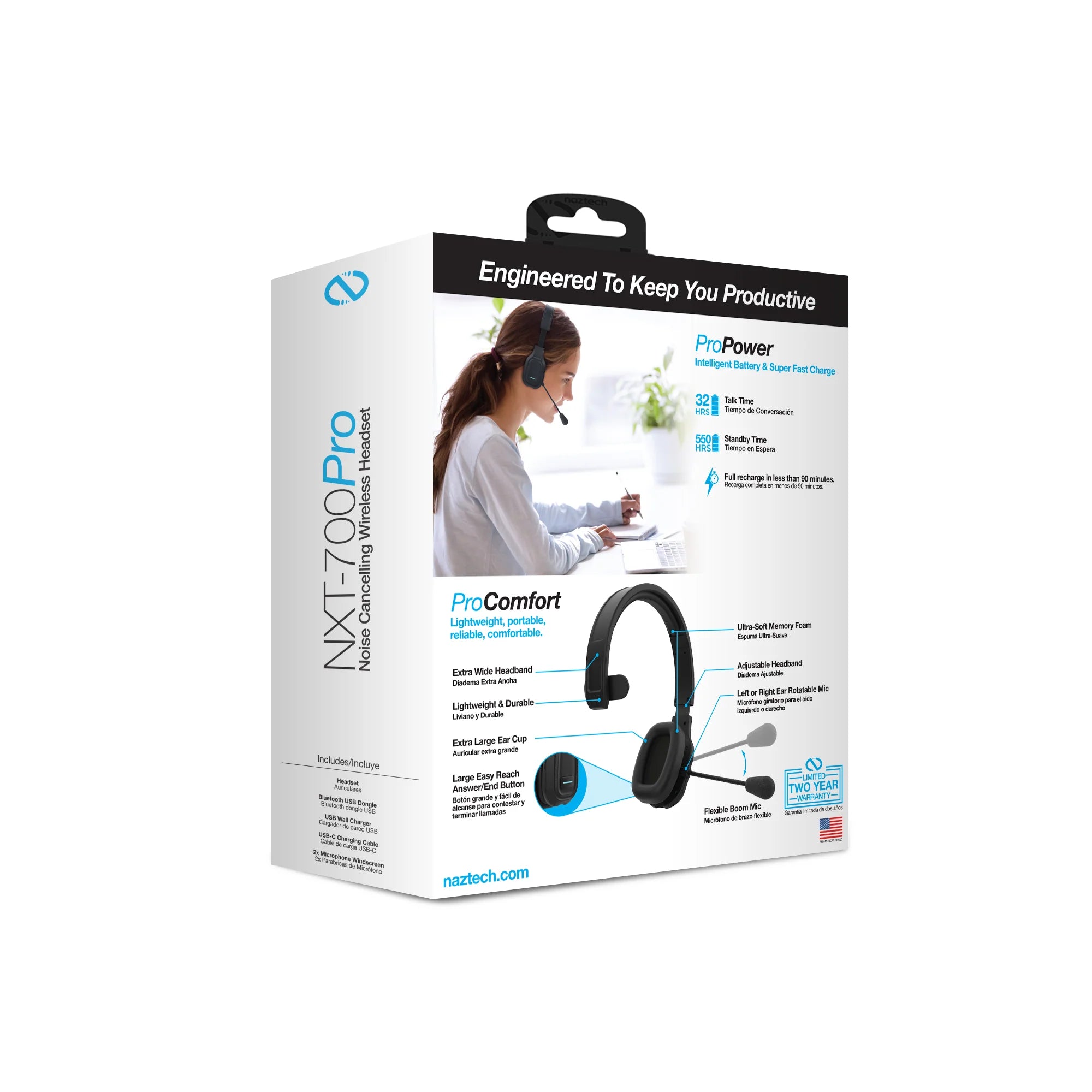 Naztech NXT-700 Xtreme Noise Cancelling Headset for Home Use