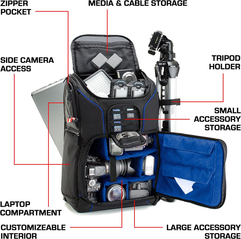 Camera Backpack for Photographers Dslr/Slr/Mirrorless Camera Bag with Laptop Slot, Rain Cover, Tripod Holder