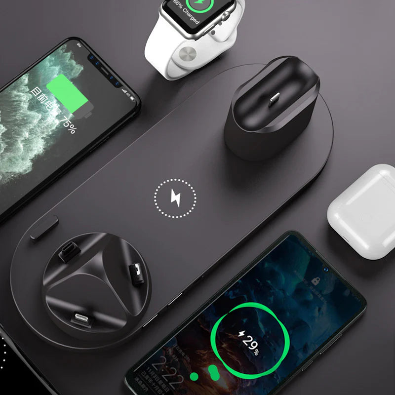 Wireless Charger for Iphone Fast Charger for Phone Fast Charging Pad for Phone Watch 6 in 1 Charging Dock Station